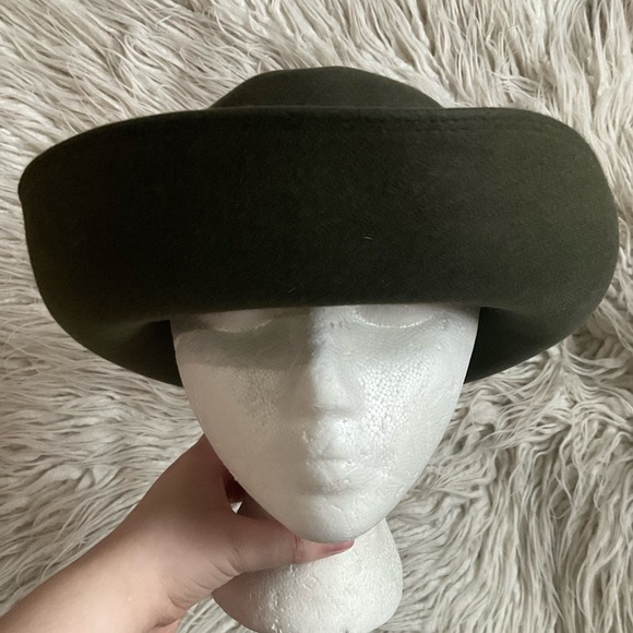 Patricia Underwood Olive Green Vintage Wool Felt Hat EUC One Size - Picture 2 of 8